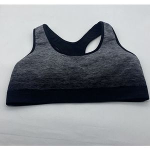 SMARTWOOL PhD Seamless Racerback Sports Bra Size S Heathered Black and White